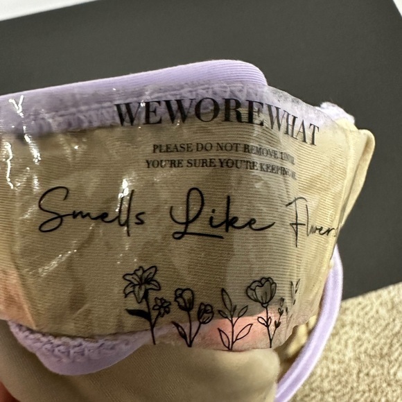 WEWOREWHAT Swim Bikini Bottoms High Cut Lavender Lilac Small NWT - Picture 6 of 8